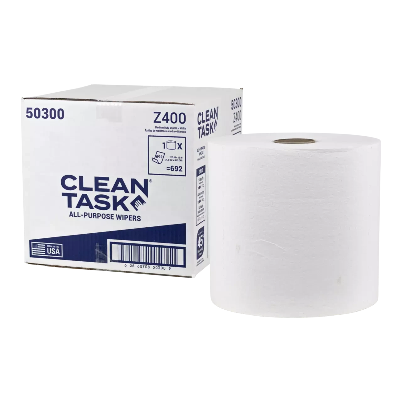 All-Purpose Z400 Wipers - Jumbo Roll, White, 692 Sheets - Sellars